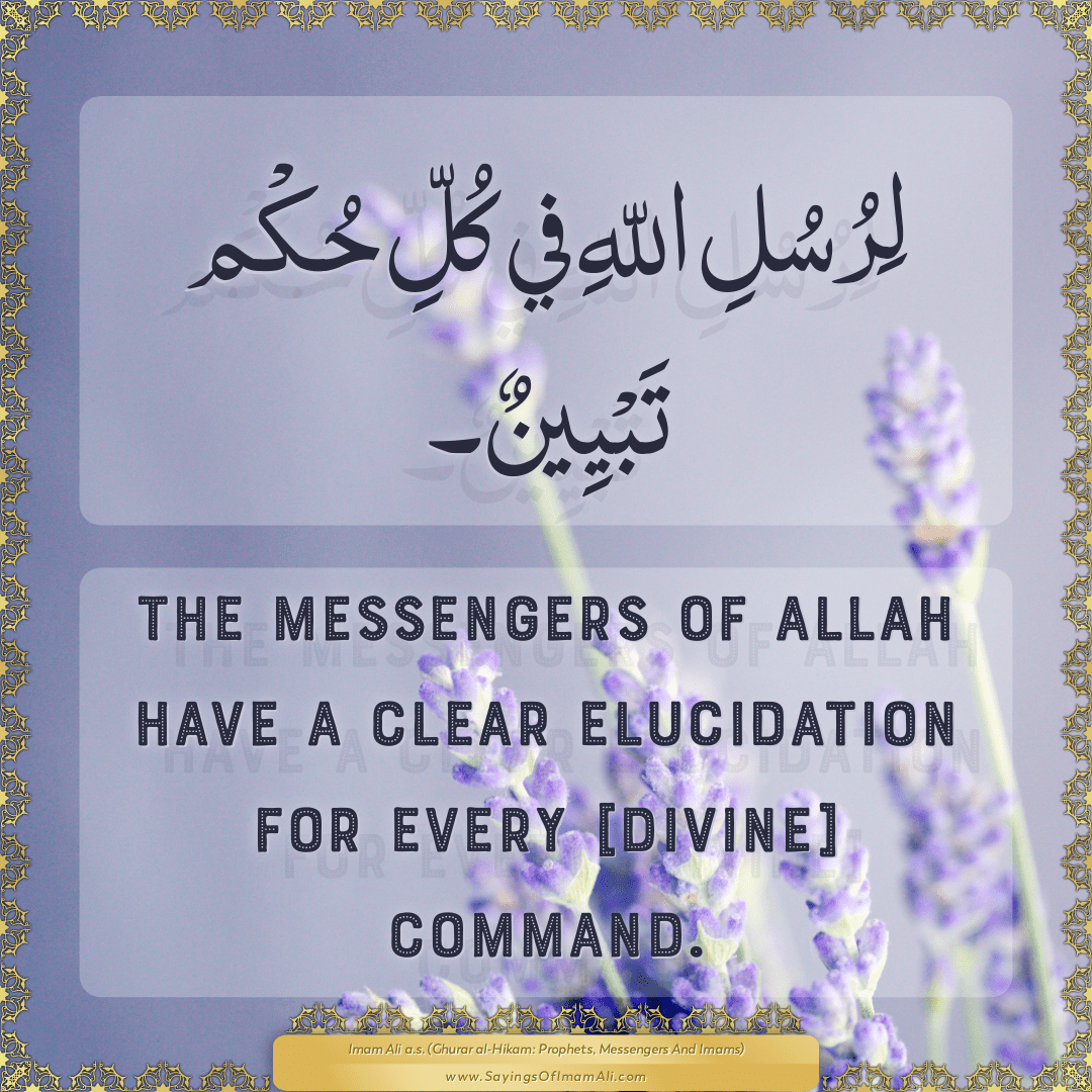 The Messengers of Allah have a clear elucidation for every [divine]...